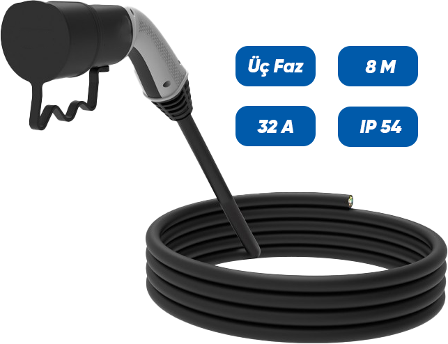 Kablolu Şarj Seti 8m Trifaze 32A
