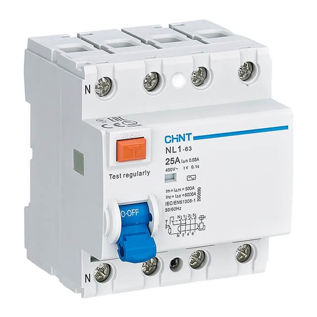 200225 4X63A 30mA 6KA Kaçak Akım Rölesi AC Tipi NL1 AC Serisi