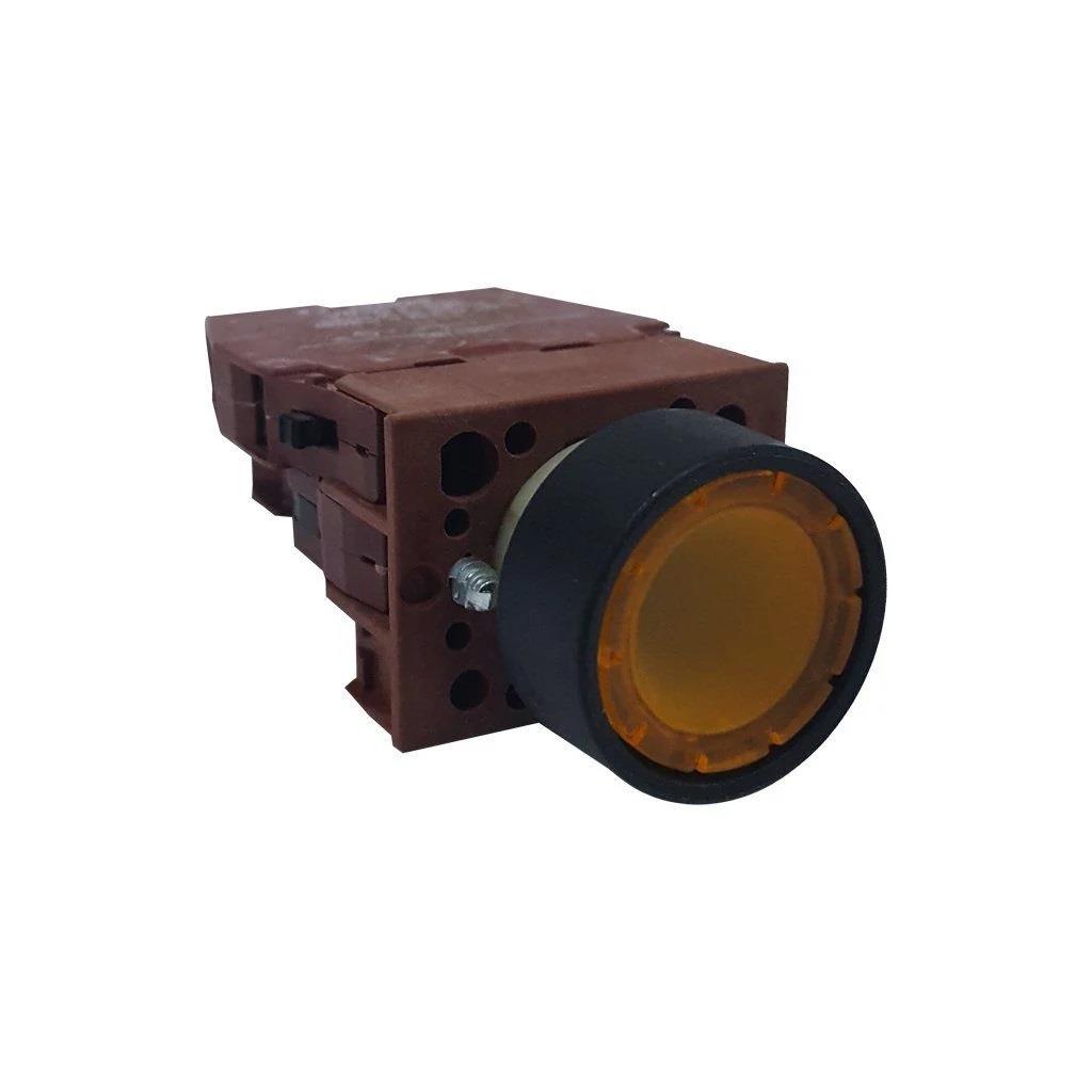 3SB1205-0AD01 KOMPLE IŞIKLI BUTON IP65 KORUMALI SARI BUTON 10A 1NO+1NC