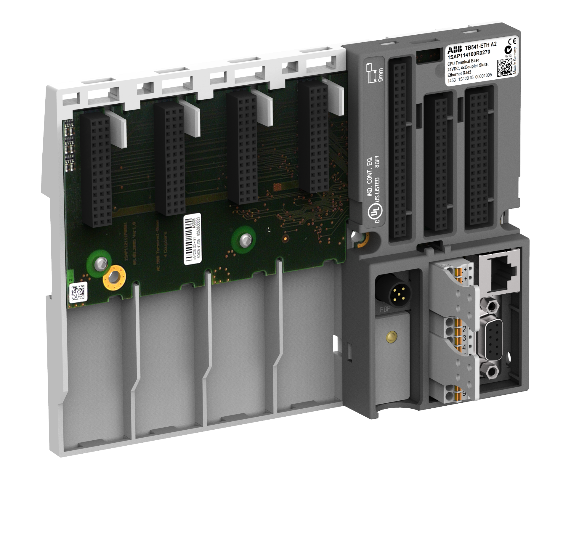 TB541-ETH  TERMİNAL TABANI AC500 V2 İÇİN İLETİŞİM MODÜLÜ İÇİN 4 YUVA ETHERNET ARAYÜZÜ - 2 SERİ ARAYÜZ RS232/RS485