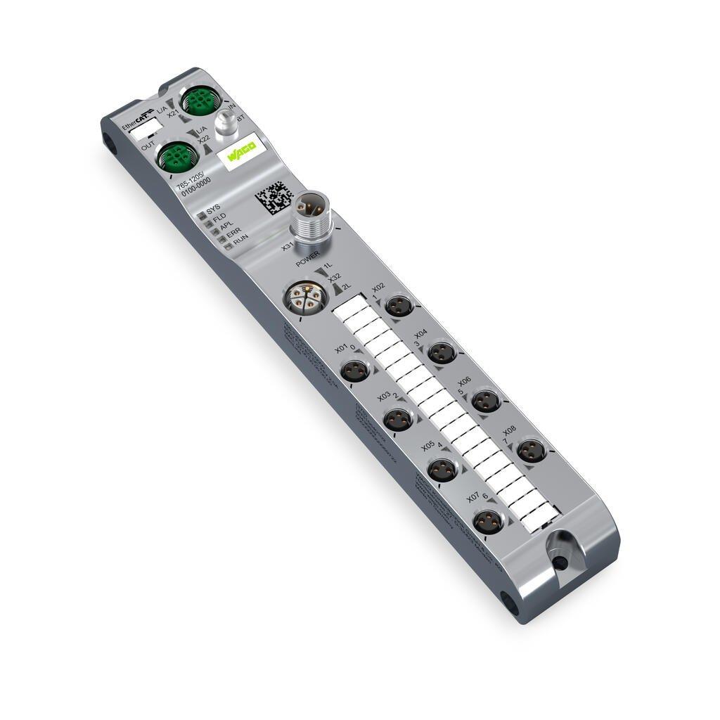 WAGO 765-1205/100-000   8 Kanallı Dijital Giriş/Çıkış EtherCAT 24VDC/2.0A 8xM8 Bağlantı SlimLine