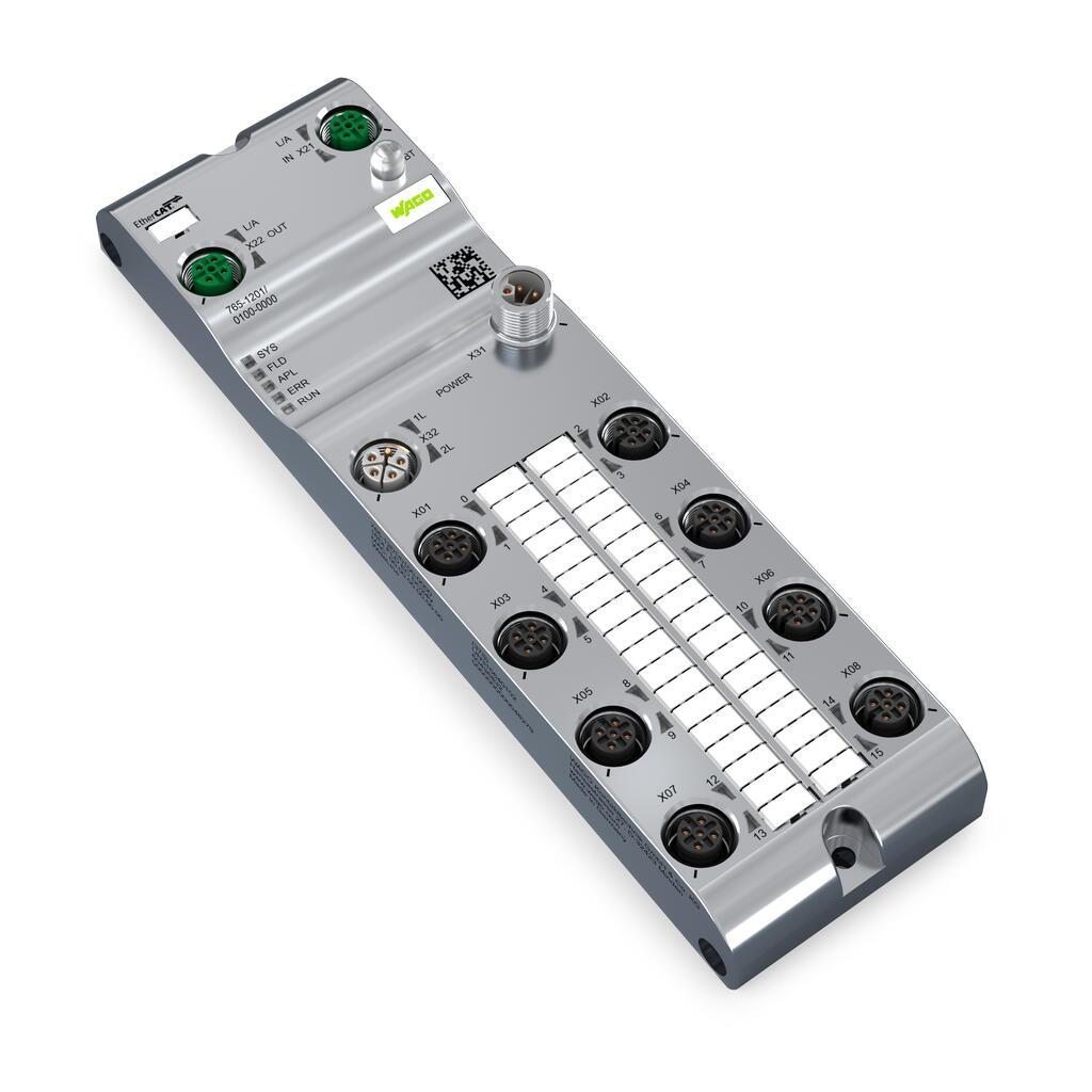 WAGO 765-1201/100-000   16 Kanallı Dijital Giriş EtherCAT 24 VDC 8xM12 Bağlantı WideLine