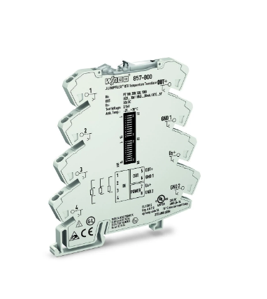 RTD sensörler için sıcaklık sinyali şartlandırıcı; Akım ve gerilim çıkışı sinyali; DIP switch ile konfigürasyon; Besleme gerilimi: 24 VDC; 6 mm modül genişliği; açık gri