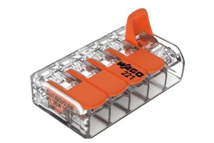 WAGO 221-615 5x6mm2 tırnaklı buat ve çok amaçlı klemens
