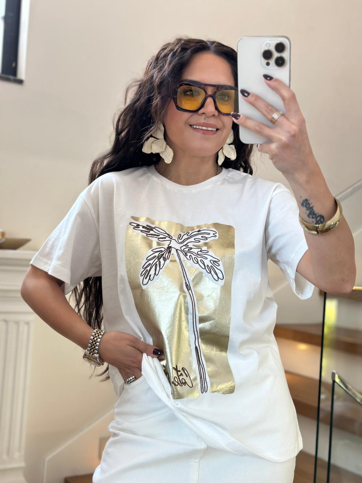 Beyaz Yaldızlı Tshirt