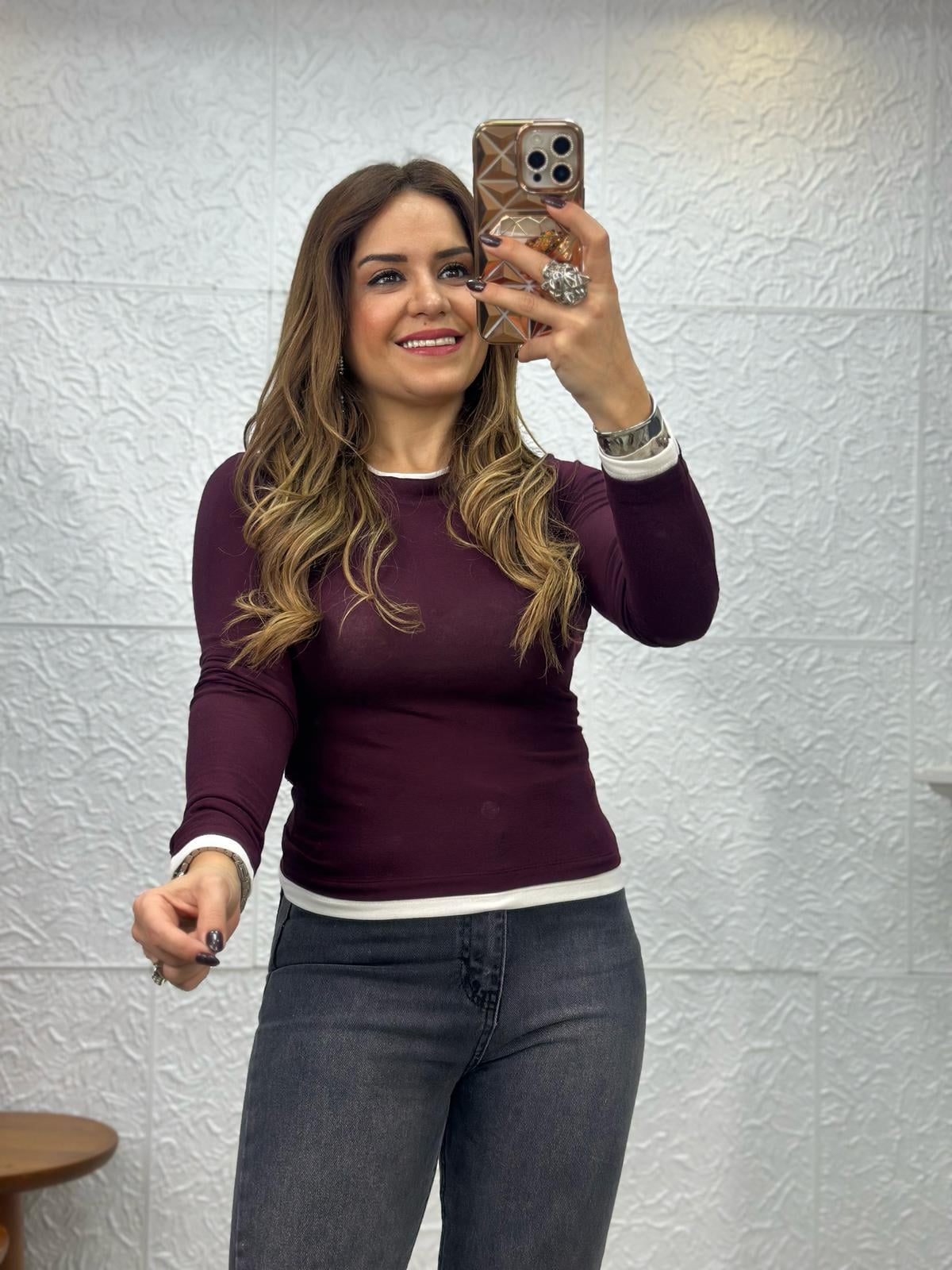 Bisiklet Yaka Düz Acı Kahve Body