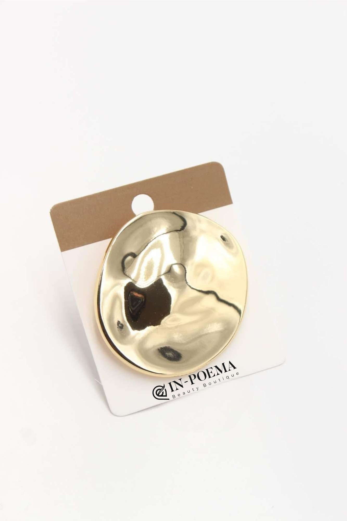Gold Oval Parça Broş