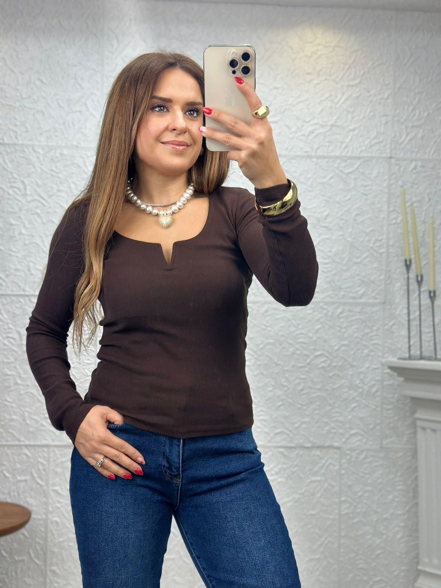 Kahverengi Damla Yaka Body