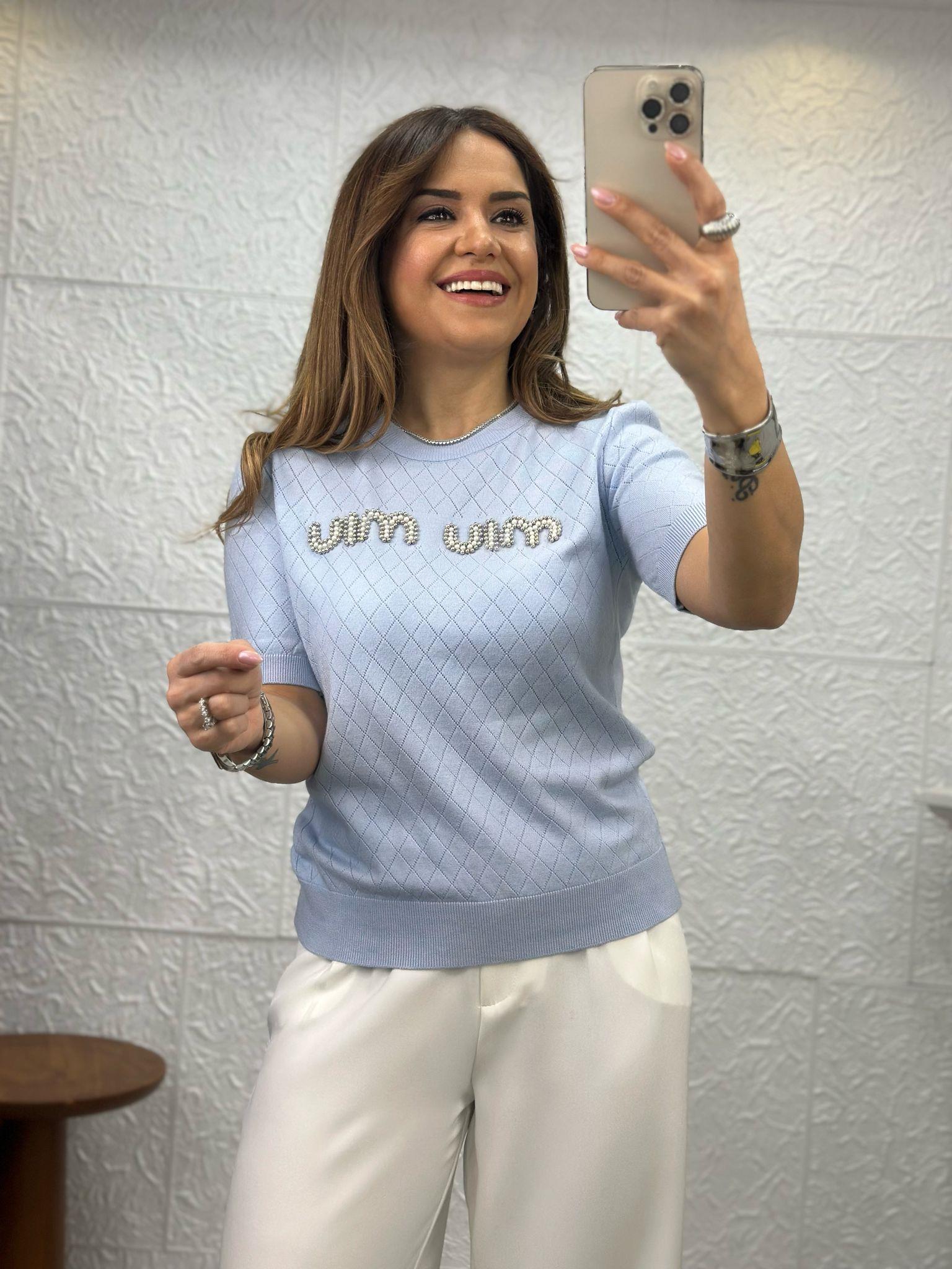 M İncili Mavi Bluz