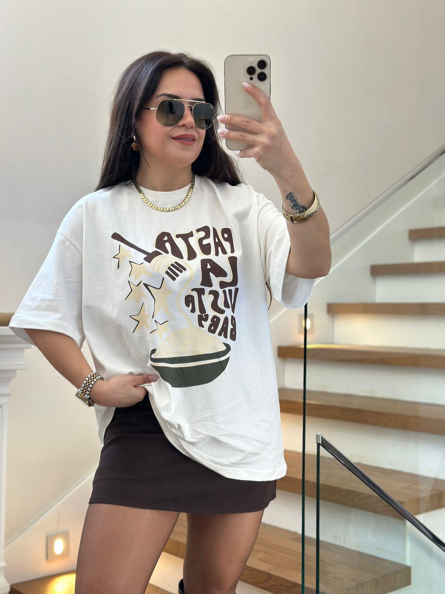 Pastalavista Baskılı Beyaz Tshirt
