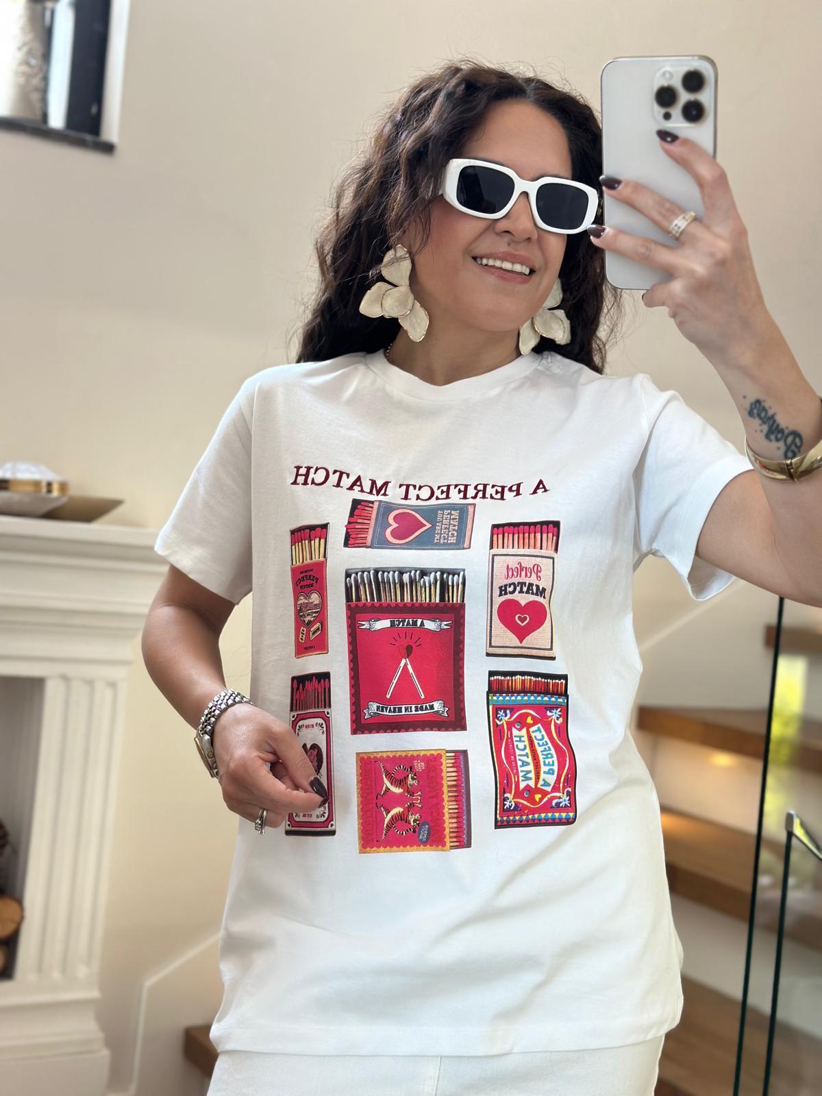 Perfect Baskılı Beyaz Tshirt