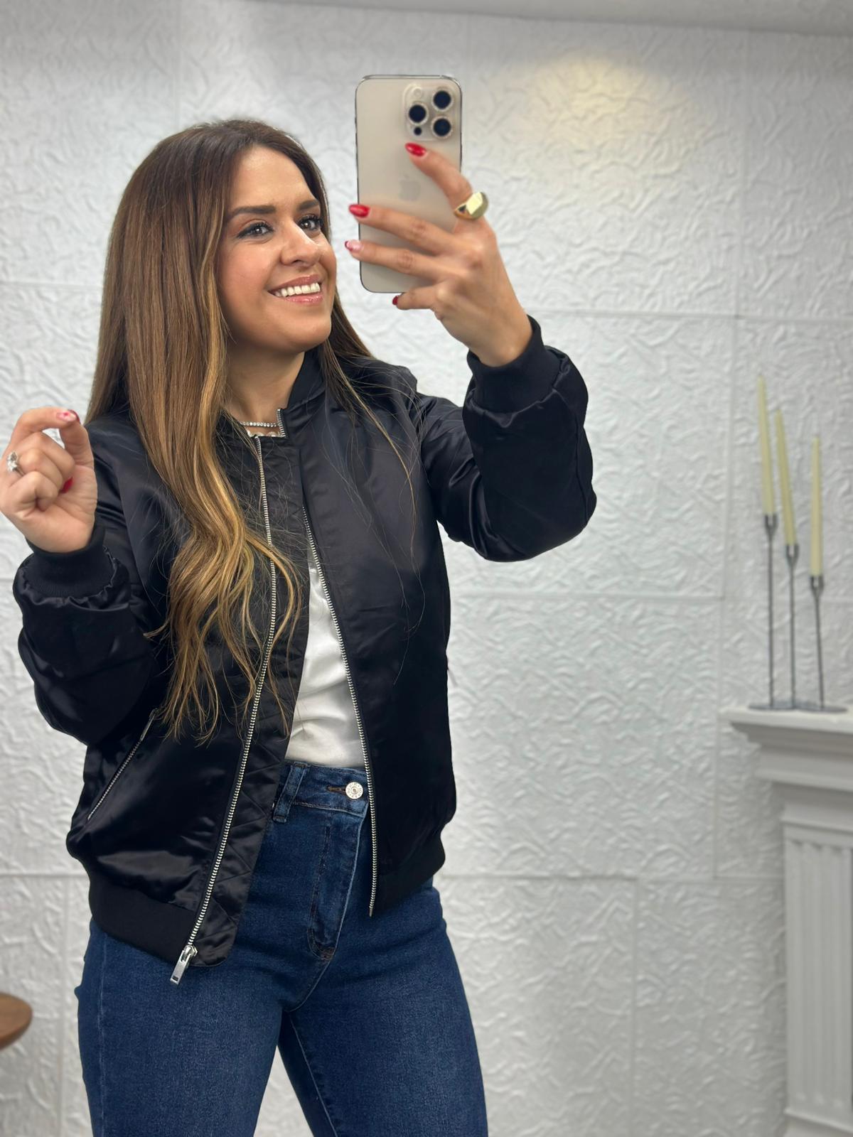Siyah Ms Bomber Ceket