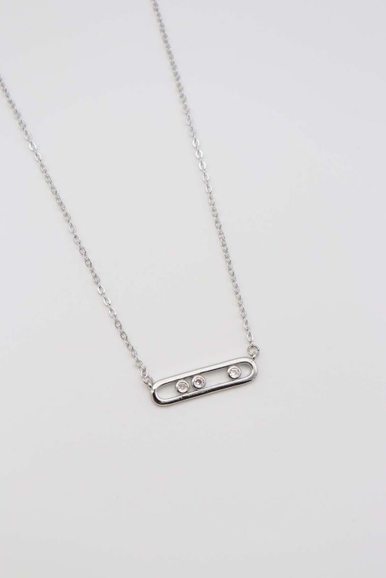 Ucu Oval Silver Kolye