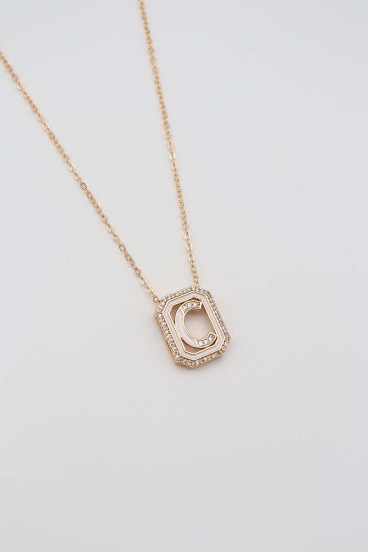 C Harfli Gold Kolye
