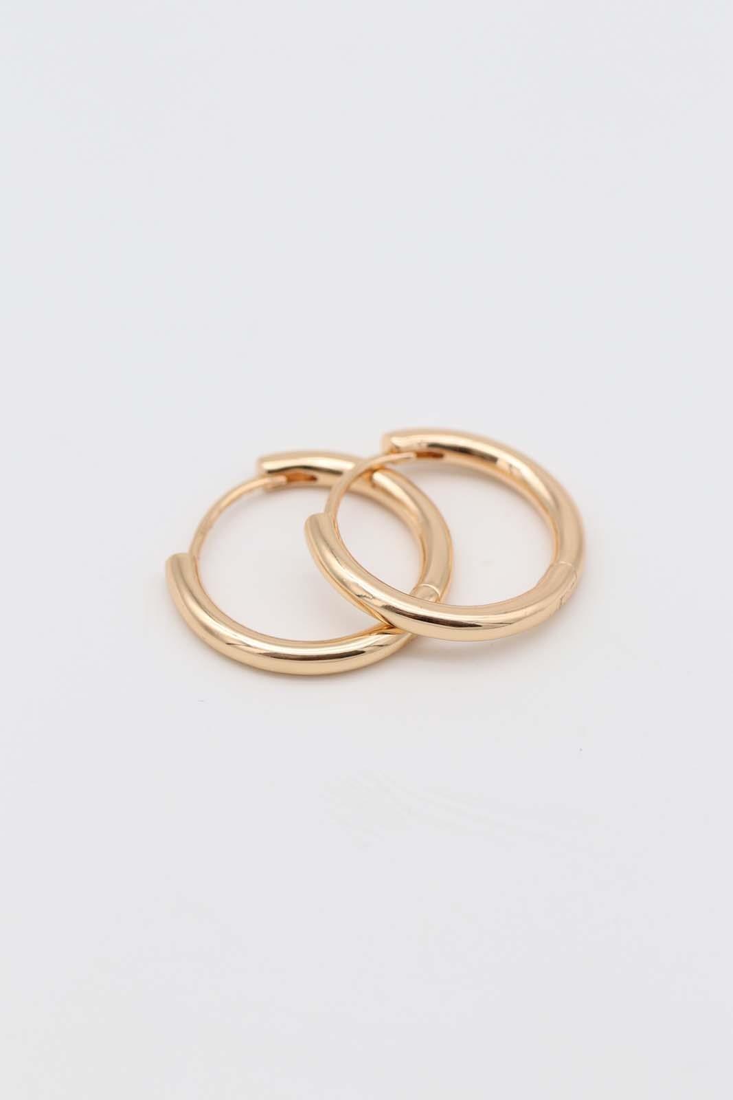 Düz Yuvarlak Gold Küpe