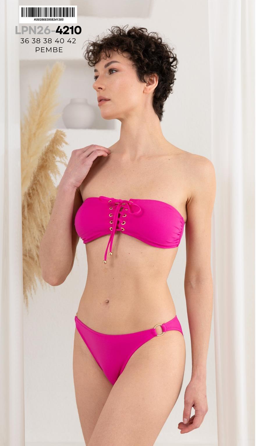 Kuşgözü Detaylı Straplez Bikini Takım Lpn264210