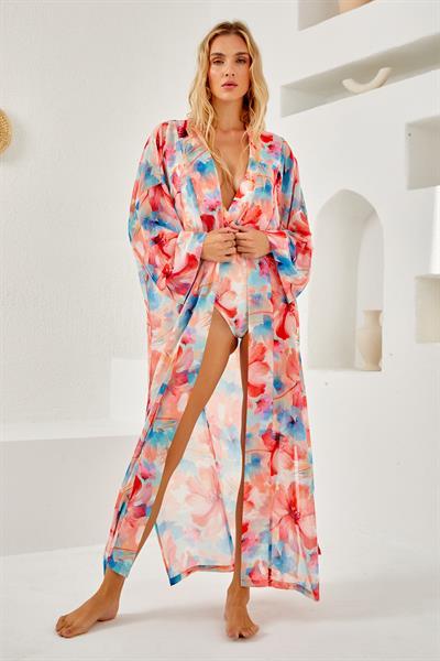 Pembe Mavi Desenli Pareo Lpn254814