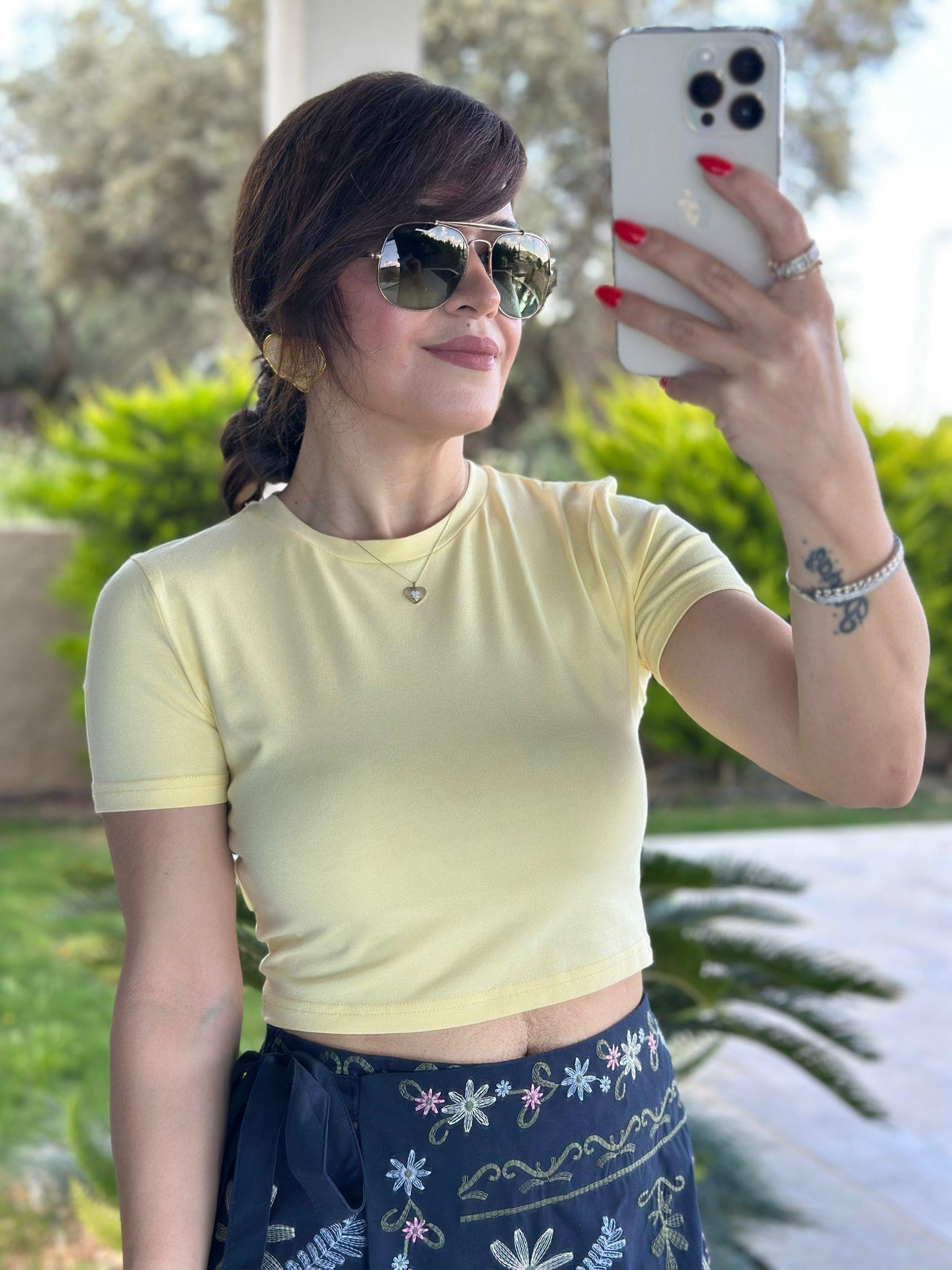 Sarı Crop Tshirt