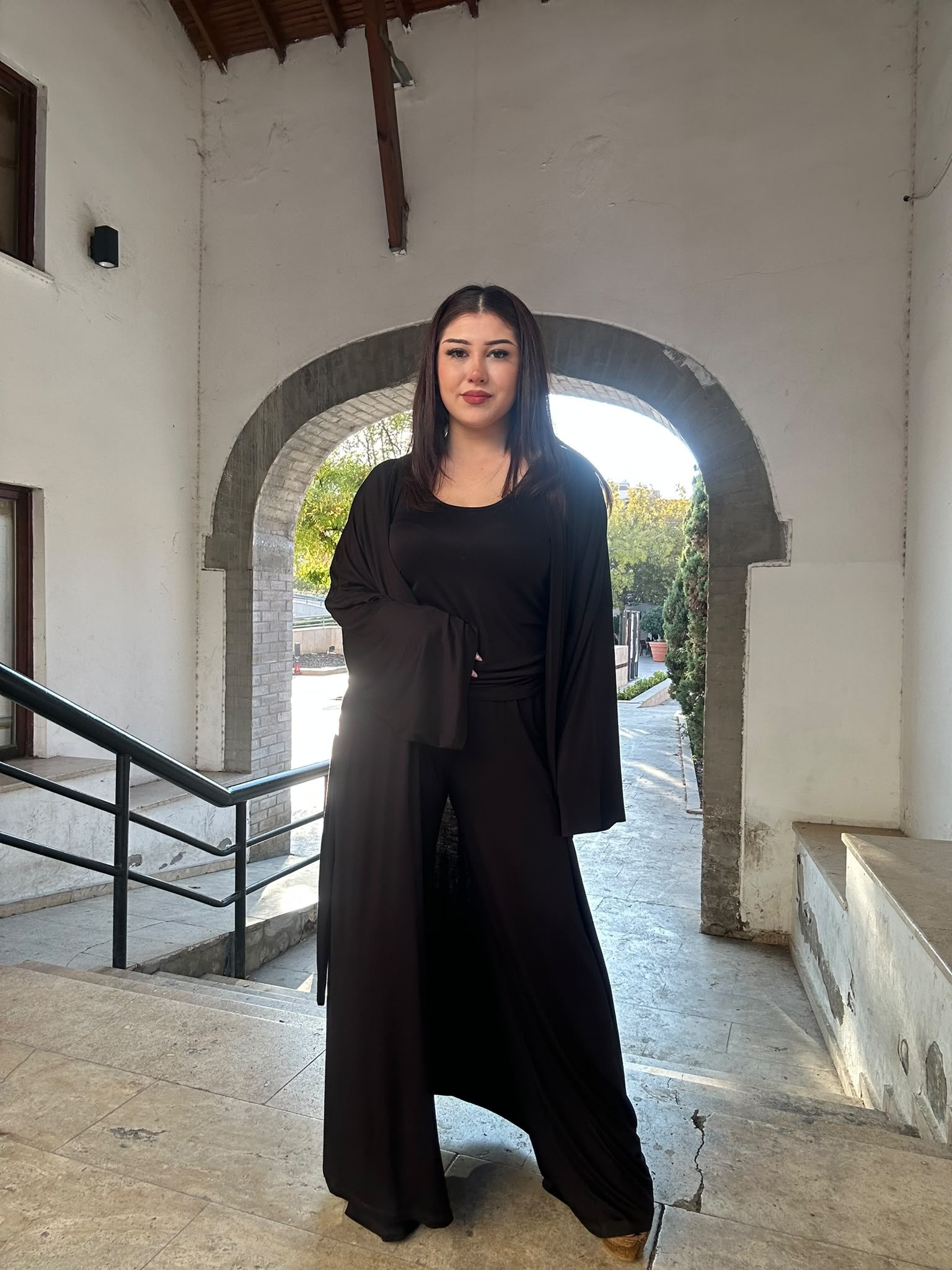 Üçlü Penye Pantolon Takım Siyah