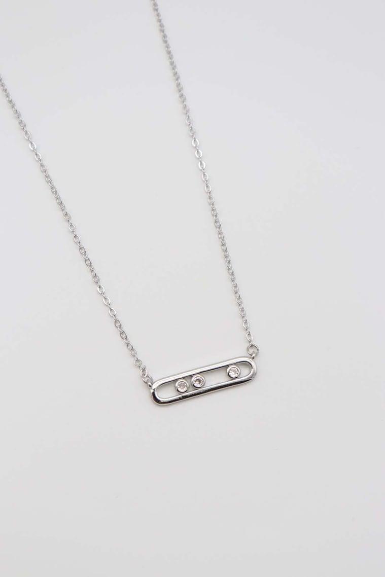Ucu Oval Silver Kolye