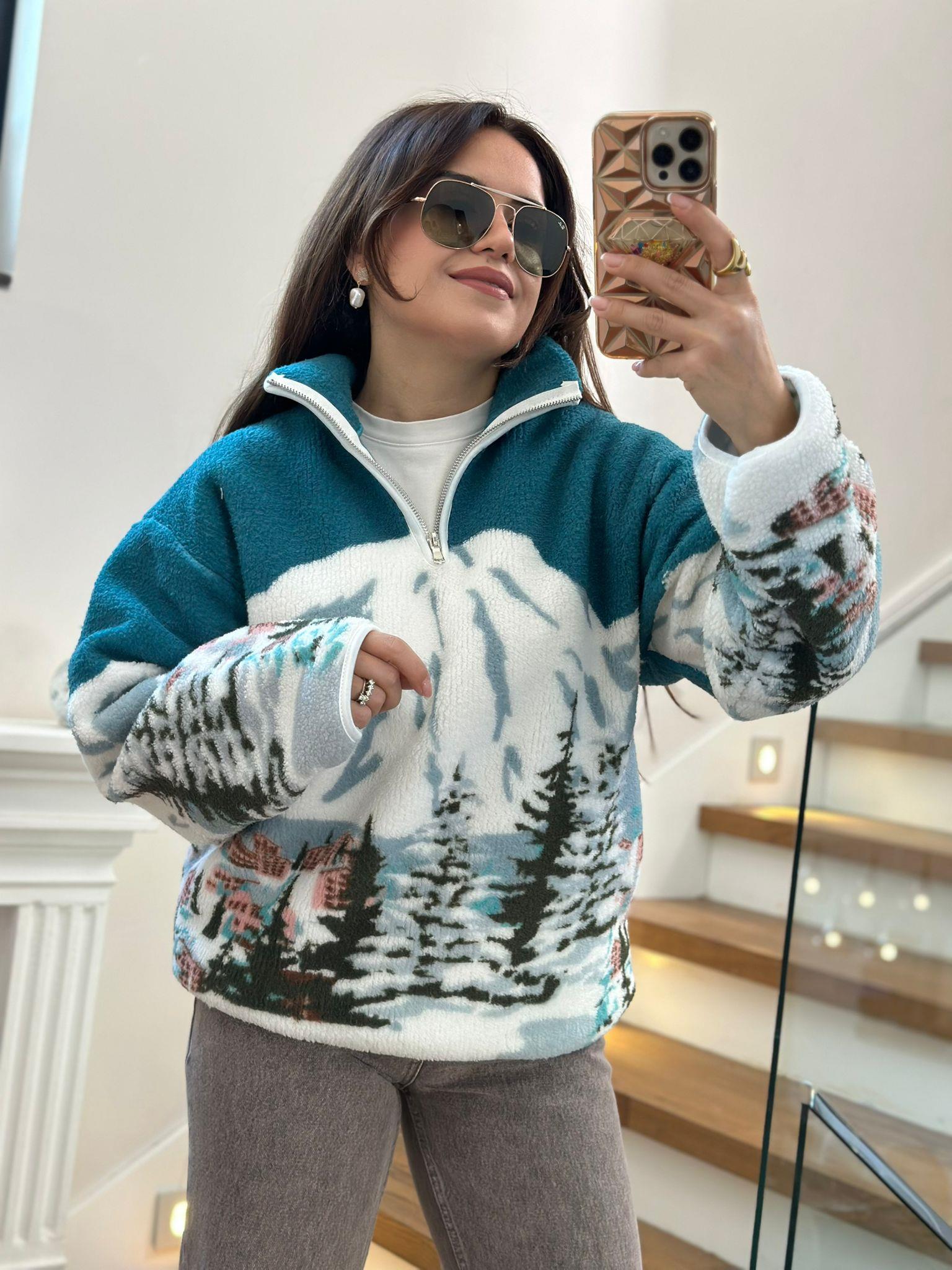 Yeşil Desenli Polar