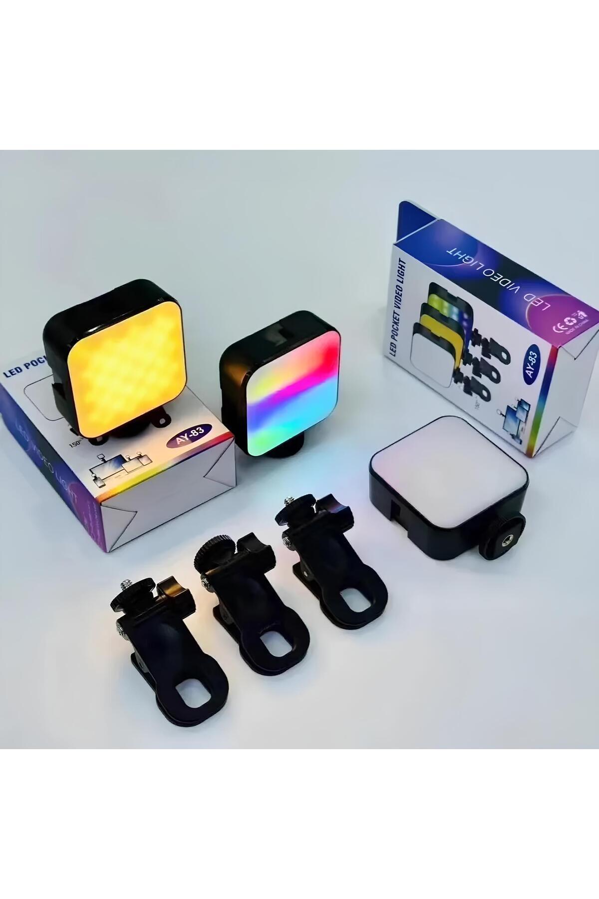 Ay-83 RGB LED Işık Şarjlı Youtuber Selfie Canlı Yayın Işığı LED Işık SI11