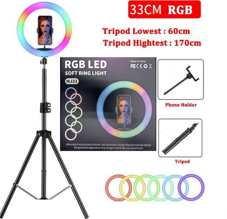 MJ33 14 İNÇ RGB SELFİE IŞIĞI + 2.1 METRE TRİPOD AYAĞI