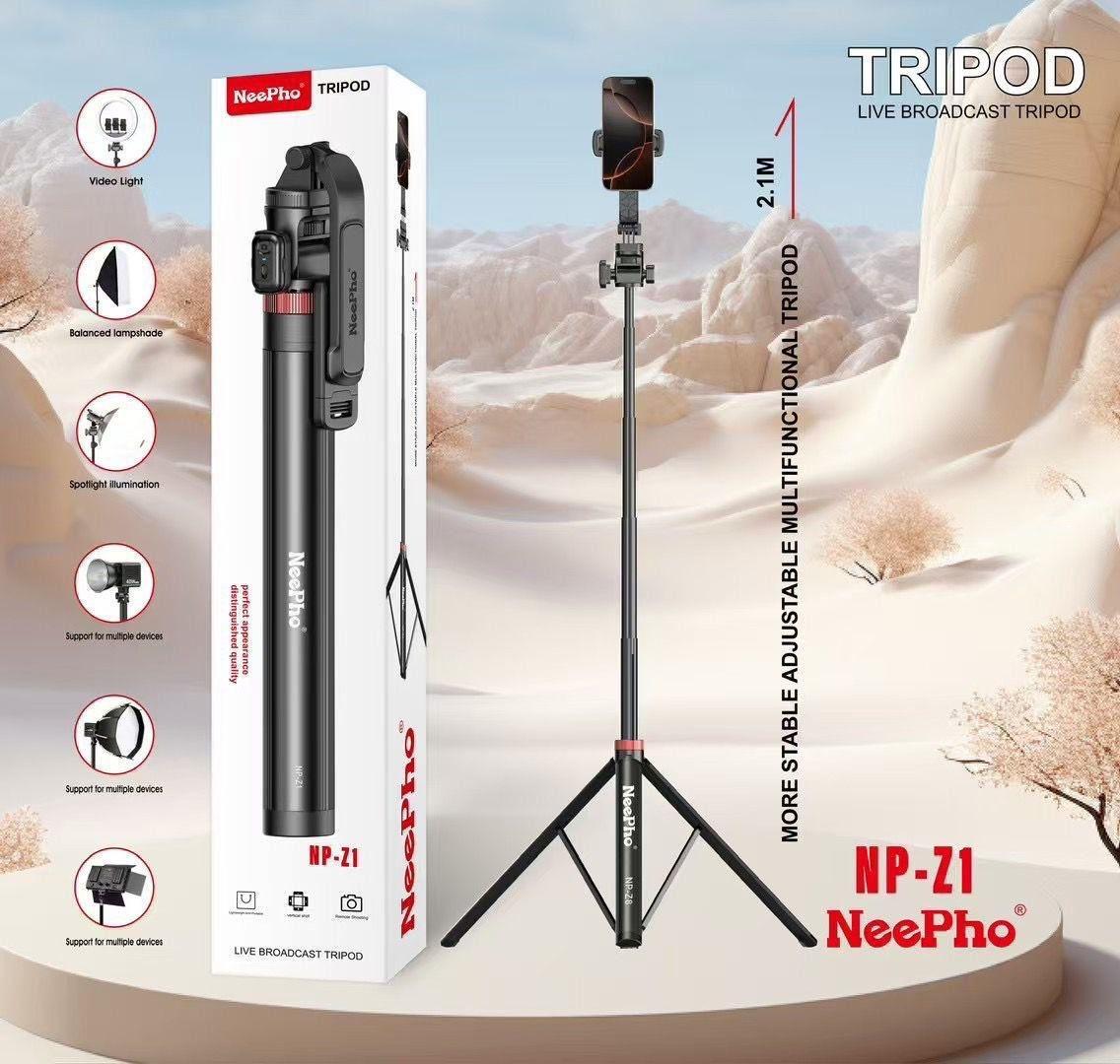 Neepho NP-Z1 Tripod Profesyonel Telefon Kamera Tutucu ve Selfie Çubuğu