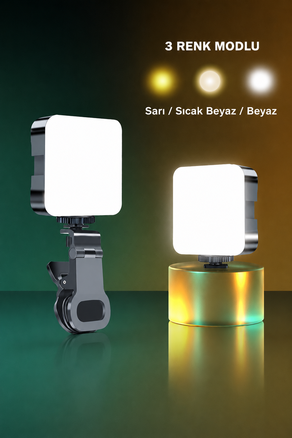 AY-49D Şarjlı LED Selfie ve Canlı Yayın Video Işığı SI12