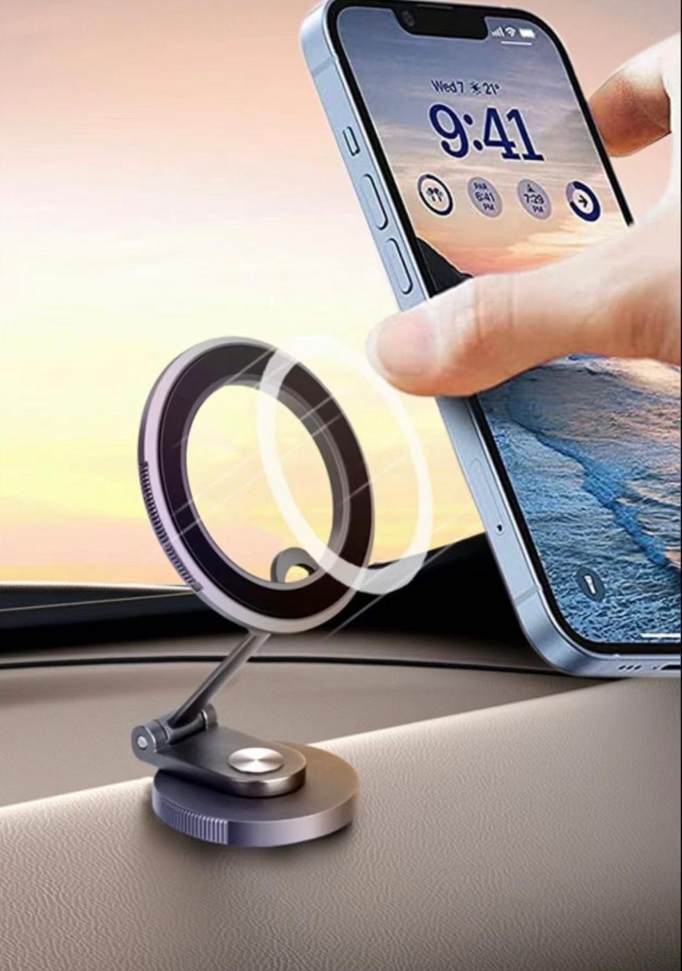 Mini 360° Oynar Başlık Magsafe Metal Araç İçi Telefon Tutucu