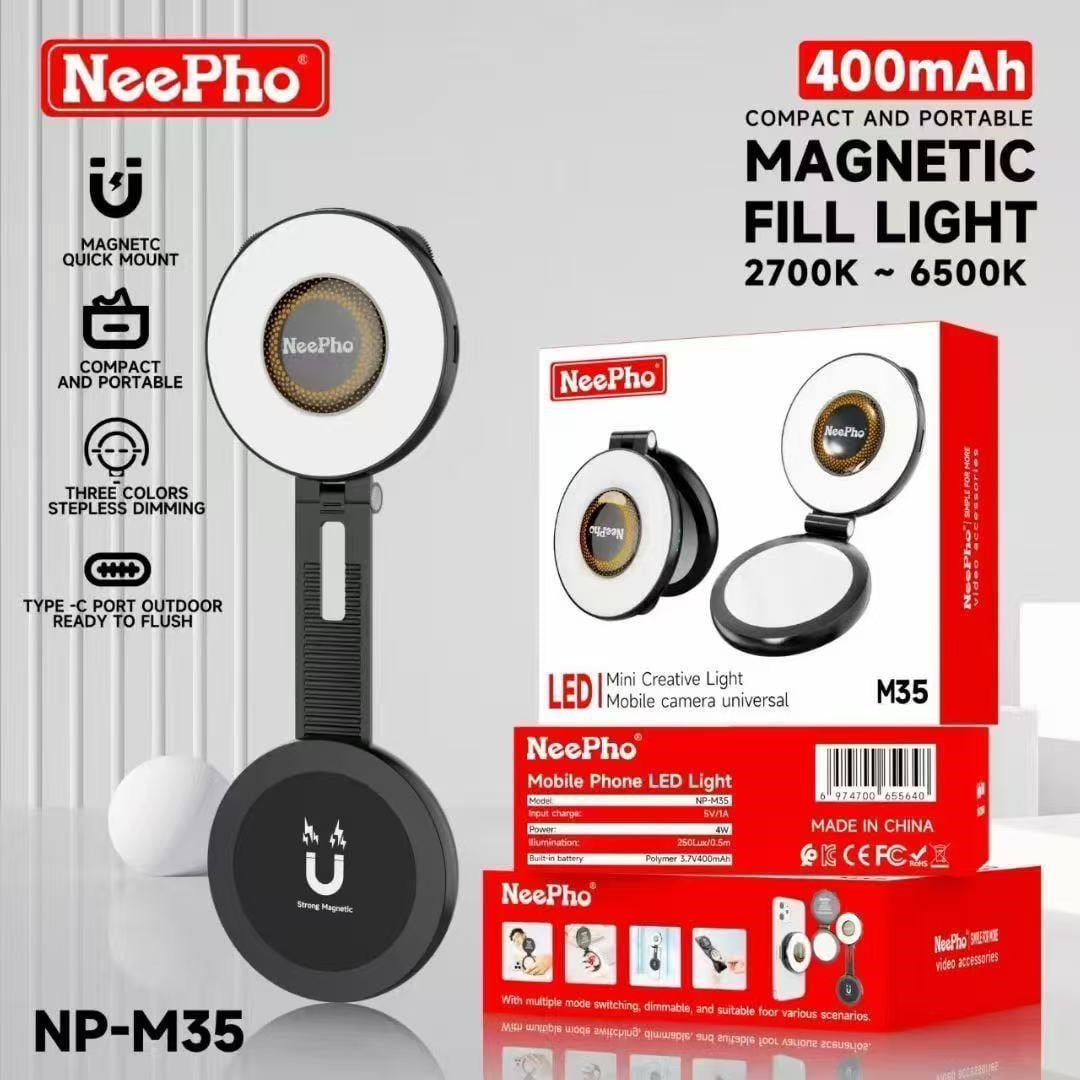 Neepho M35 LED MagSafe Video ve Fotoğraf Işığı Aynalı Mini Işık SI12