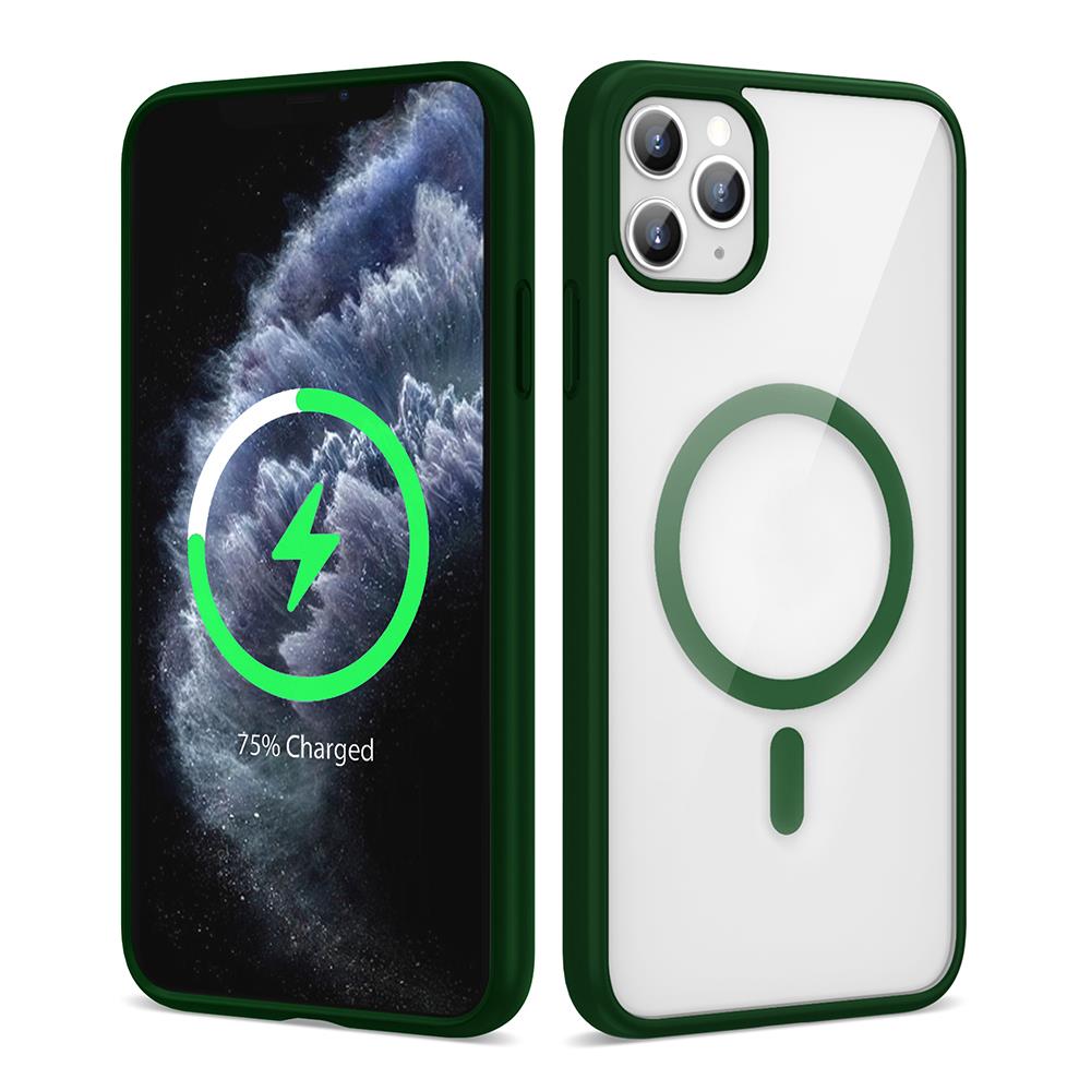 Apple iPhone 11 Pro Max Uyumlu Kılıf M-safe Wireless Şarj Özellikli Silikon Zore Ege Kapak