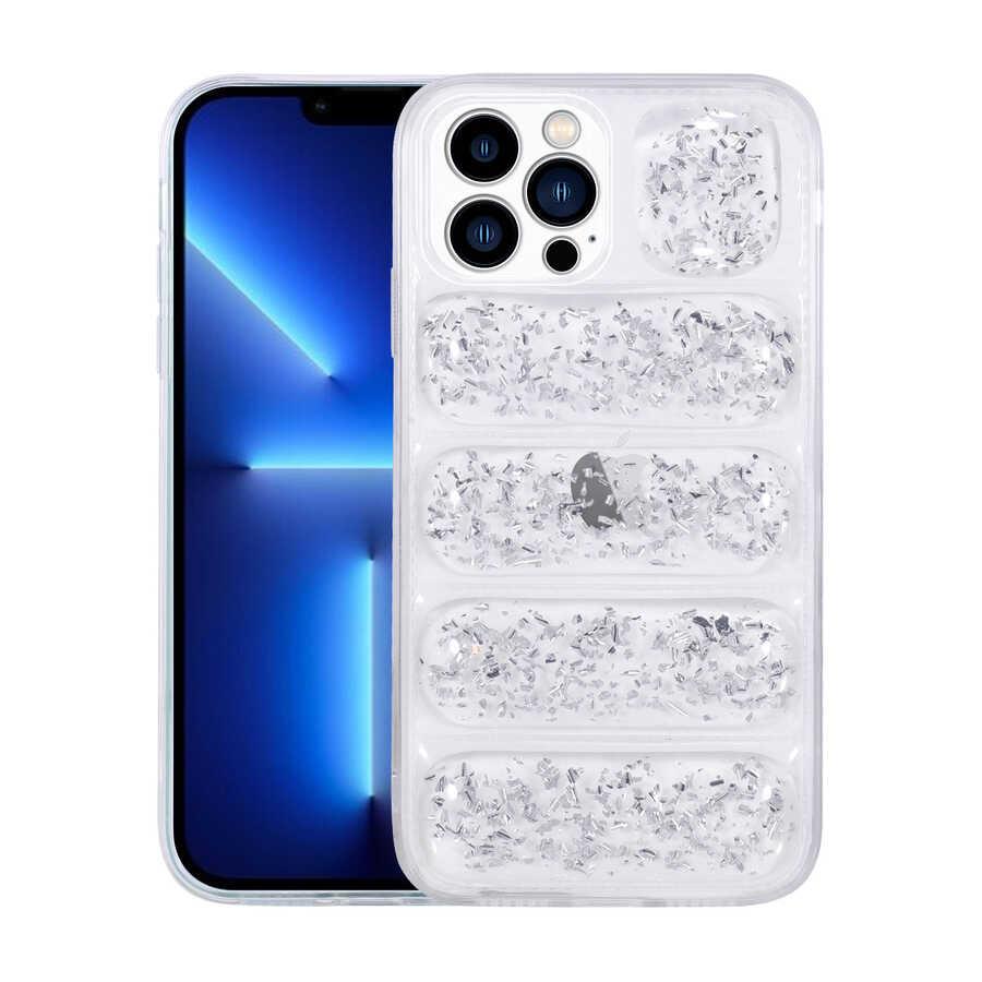 Apple iPhone 12 Pro Max Uyumlu Kılıf Kamera Korumalı Simli Airbagli Zore Dalga Kapak