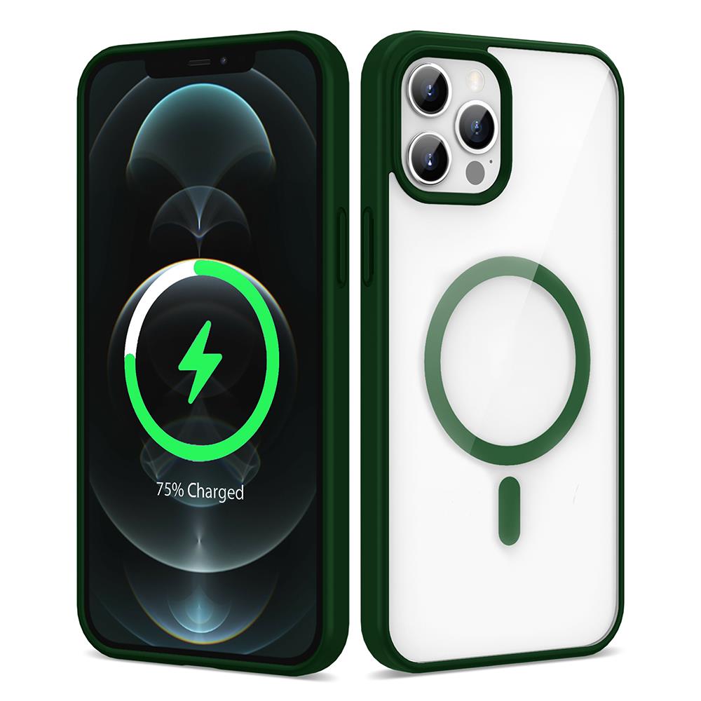 Apple iPhone 12 Pro Max Uyumlu Kılıf M-safe Wireless Şarj Özellikli Silikon Zore Ege Kapak