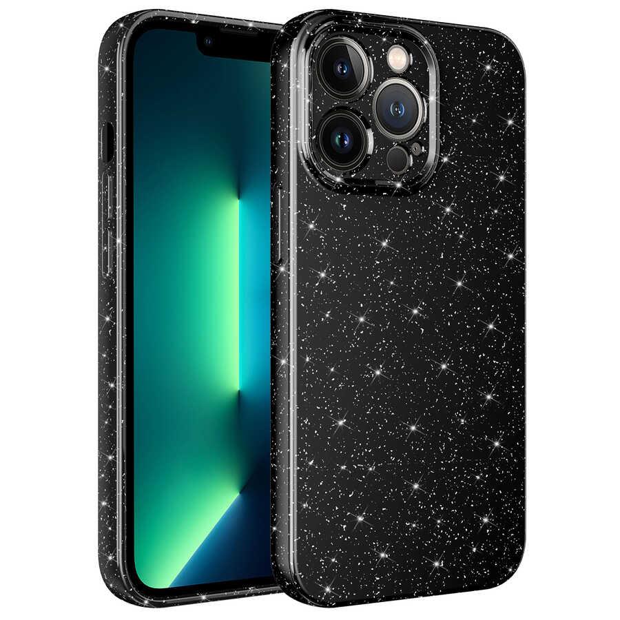 Apple iPhone 12 Pro Uyumlu Kılıf Kamera Korumalı Simli Lüks Zore Koton Kapak