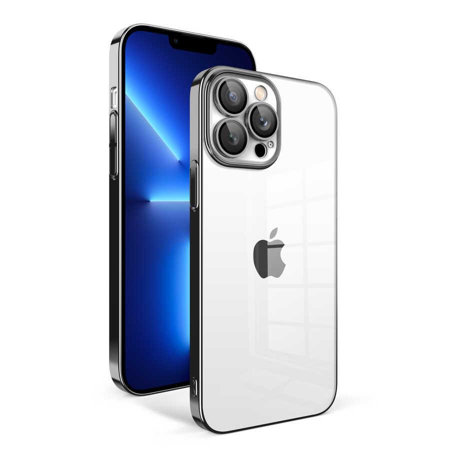 Apple iPhone 12 Pro Uyumlu Kılıf Kamera Korumalı Renkli Çerçeveli Zore Garaj Kapak