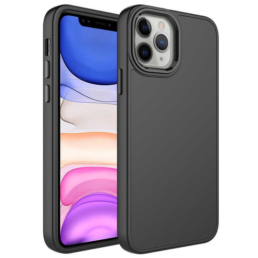 Apple iPhone 12 Pro Uyumlu Kılıf Metal Çerçeve ve Buton Tasarımlı Silikon Zore Luna Kapak