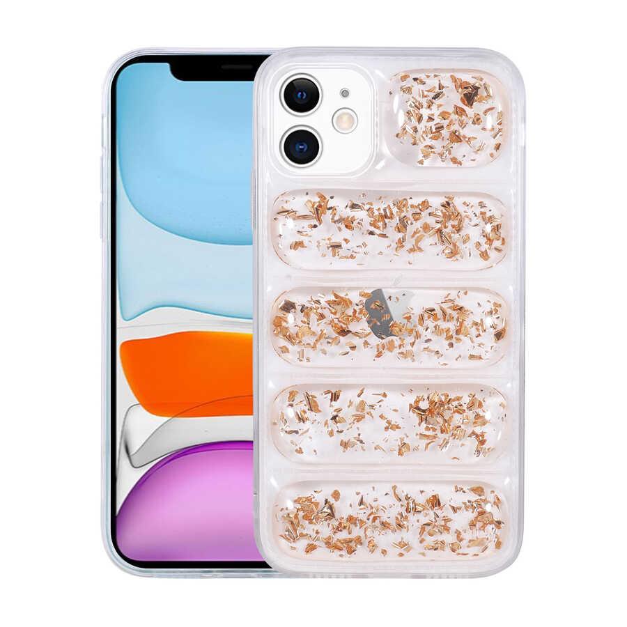Apple iPhone 12 Uyumlu Kılıf Kamera Korumalı Simli Airbagli Zore Dalga Kapak