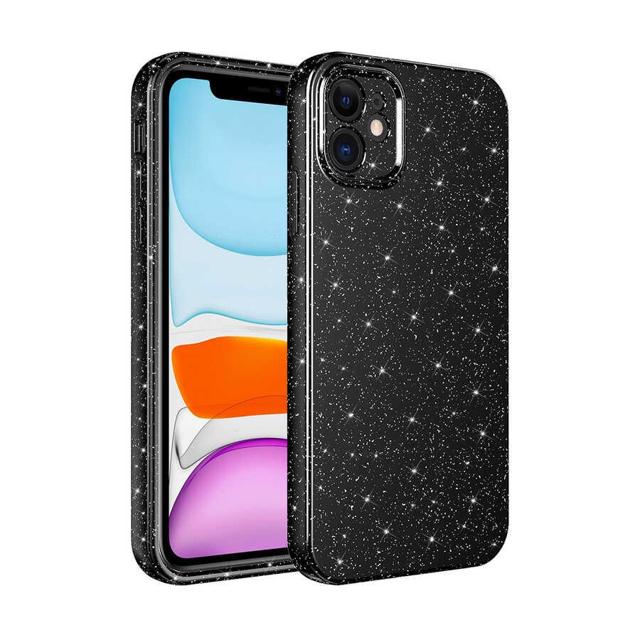 Apple iPhone 12 Uyumlu Kılıf Kamera Korumalı Simli Lüks Zore Koton Kapak