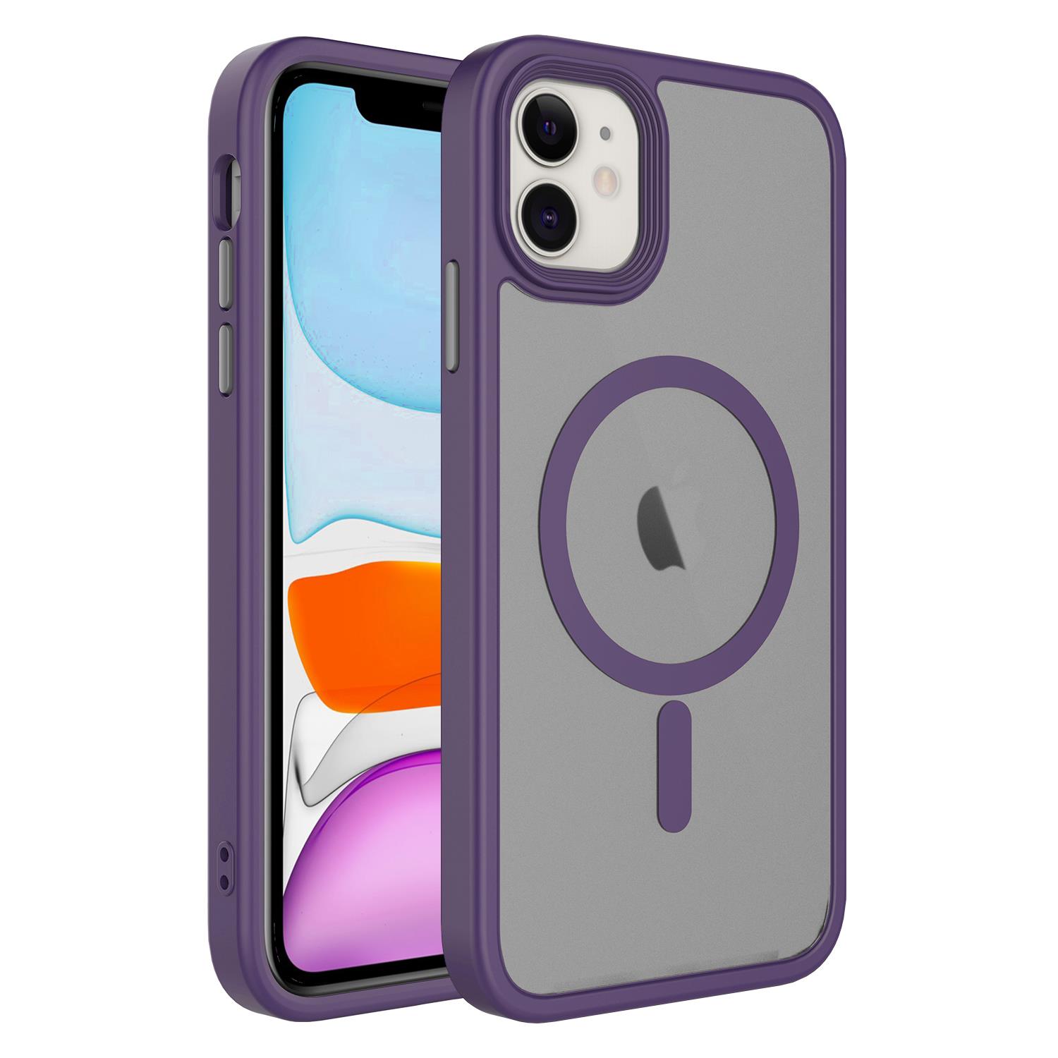 Apple iPhone 12 Uyumlu Kılıf Mat Arka Yüzey Wireless Şarj Özellikli Zore Flet M-safe Kapak