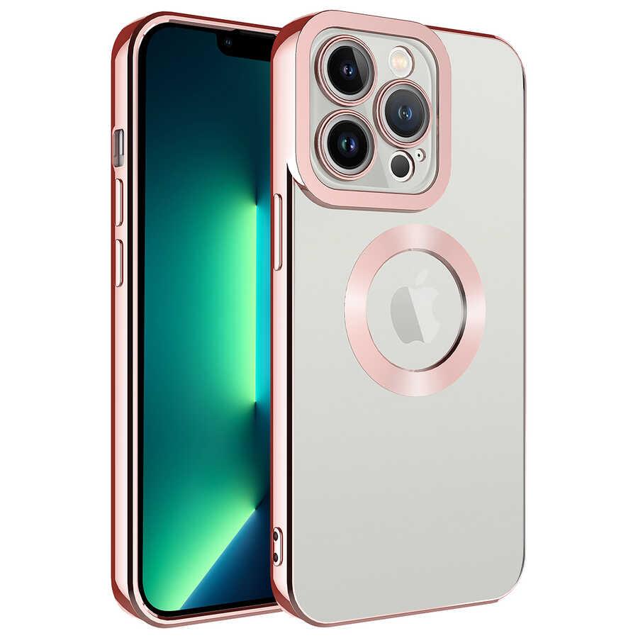 Apple iPhone 13 Pro Uyumlu Kılıf Kamera Korumalı Logo Gösteren Zore Omega Kapak