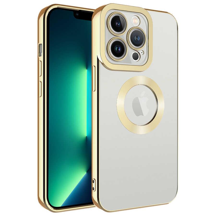 Apple iPhone 13 Pro Uyumlu Kılıf Kamera Korumalı Logo Gösteren Zore Omega Kapak