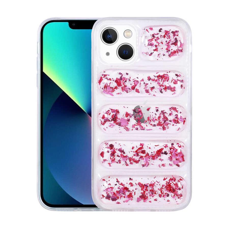Apple iPhone 13 Uyumlu Kılıf Kamera Korumalı Simli Airbagli Zore Dalga Kapak