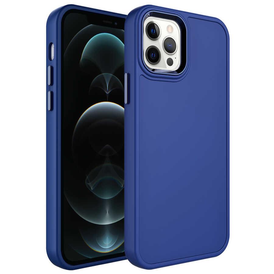 Apple iPhone 14 Pro Max Uyumlu Kılıf Metal Çerçeve ve Buton Tasarımlı Sert Zore Botox Kapak