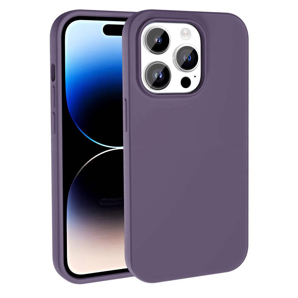 Apple iPhone 14 Pro Max Uyumlu Kılıf M-safe Şarj Özellikli Sıvı Teknolojili Silinebilir Sert Zore Kivi Kapak