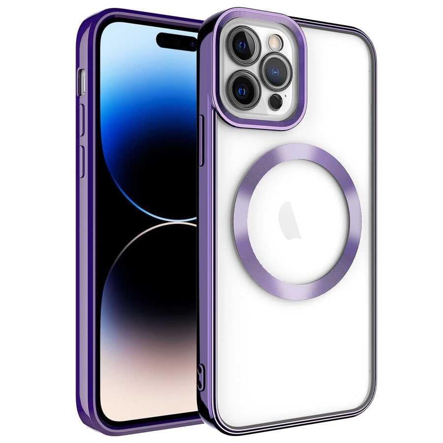 Apple iPhone 14 Pro Uyumlu Kılıf M-safe Wireless Şarj Özellikli Zore Setro Silikon