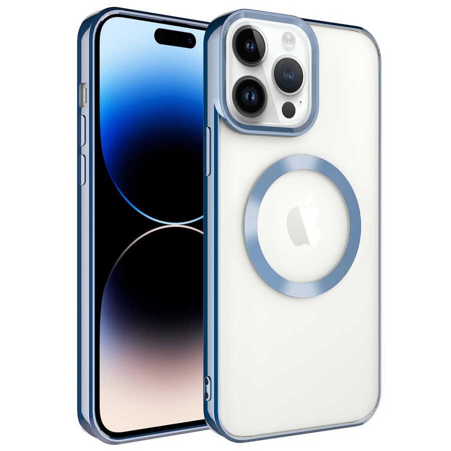 Apple iPhone 14 Pro Uyumlu Kılıf M-safe Wireless Şarj Özellikli Zore Setro Silikon