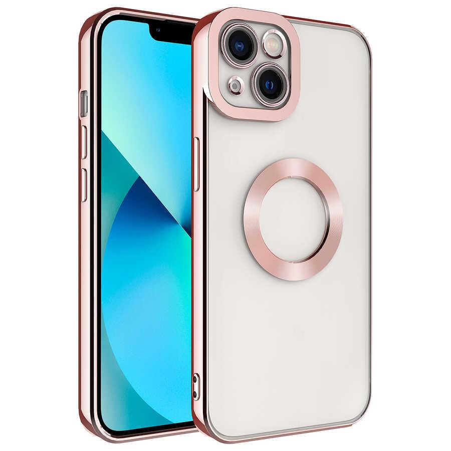 Apple iPhone 14 Uyumlu Kılıf Kamera Korumalı Logo Gösteren Zore Omega Kapak