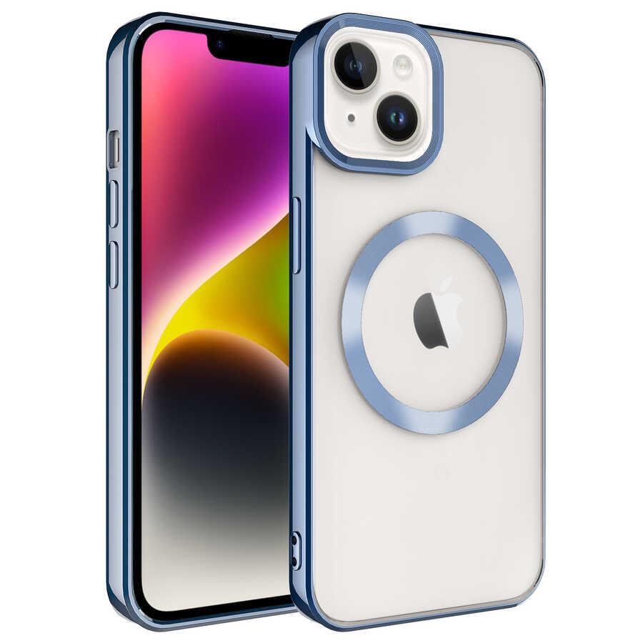 Apple iPhone 14 Uyumlu Kılıf M-safe Wireless Şarj Özellikli Zore Setro Silikon