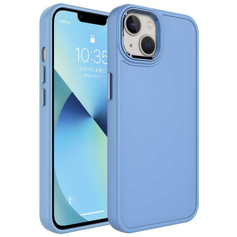 Apple iPhone 14 Uyumlu Kılıf Metal Çerçeve ve Buton Tasarımlı Sert Zore Botox Kapak